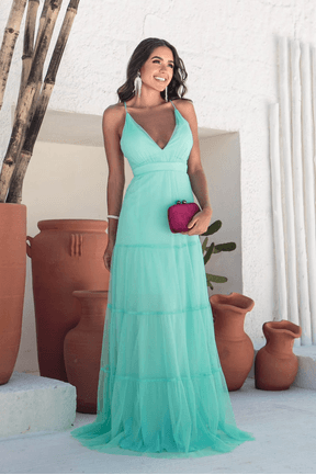 Vestido verde deals agua para casamento
